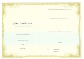 Удостоверение о повышении квалификации в Нижнем Тагиле